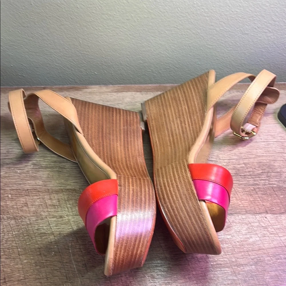 Coach Red and Pink Wedge Shoes - Picture 2 of 9